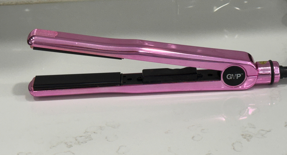 GVP Sally Beauty Ceramic Flat Iron Hair Straightener Model 264883 1" Metallic
